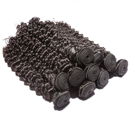Deep Curly Hair Bundles Natural Color Best Beauty Virgin Hair Weave Extensions 1/3/4 Bundles Deals