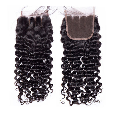 Deep Wave Transparent Lace Closure 12"-22" Virgin Human Hair 4x4 5x5 6x6 Closure Pre Plucked