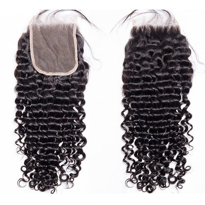 Deep Wave Transparent Lace Closure 12"-22" Virgin Human Hair 4x4 5x5 6x6 Closure Pre Plucked