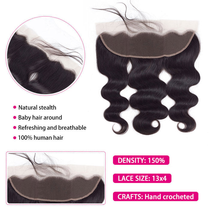 Ear By Ear 13x4 Transparent Lace Frontal Body Wave Virgin Human Hair