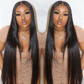 Full Lace Wig Bone Straight 12 to 30 Inches Virgin Human Hair Transparent Lace Wigs Pre Plucked