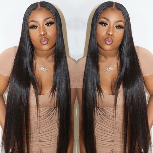 Full Lace Wig Bone Straight 12 to 30 Inches Virgin Human Hair Transparent Lace Wigs Pre Plucked