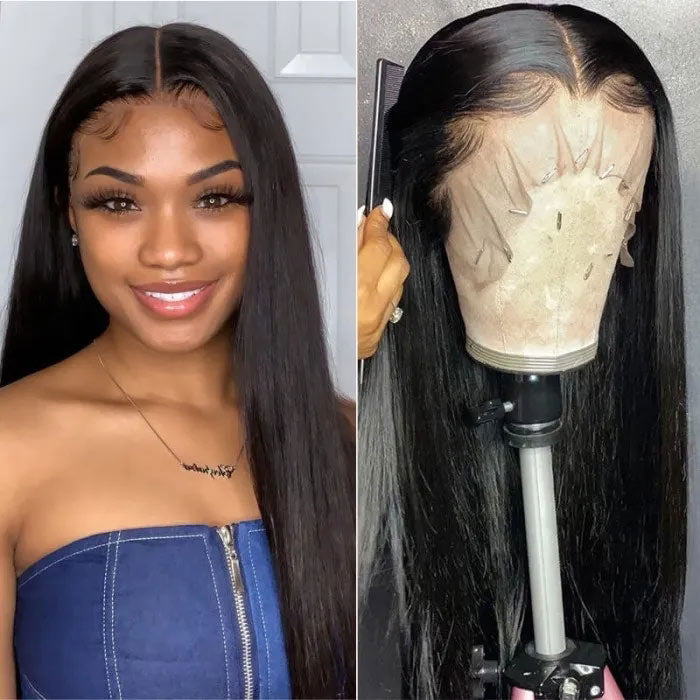 HD Lace Front Wig Human Hair Bone Straight Virgin Hair 13x4 Lace Frontal Wigs