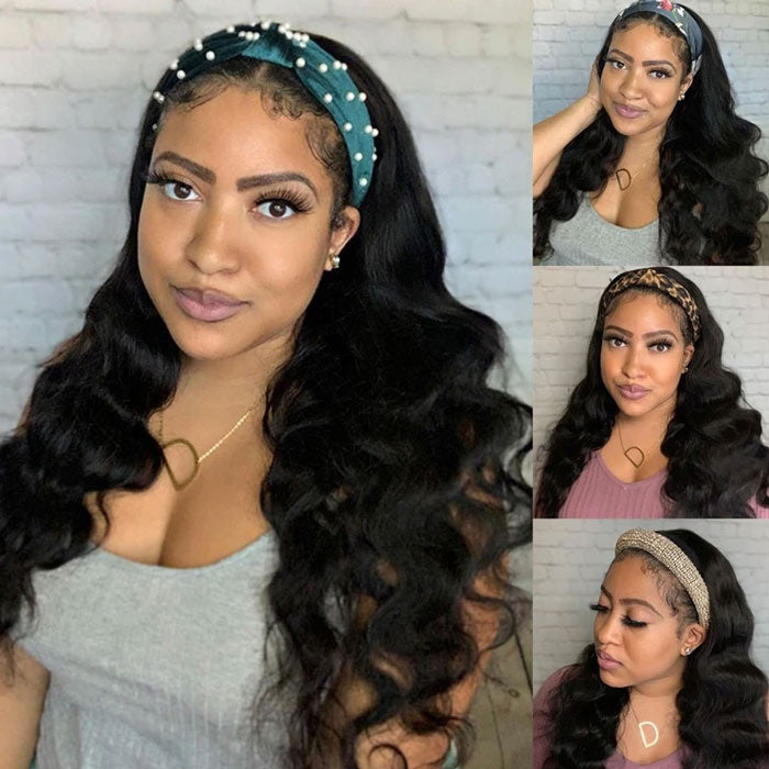 Headband Wig Human Hair Body Wave Beginner Friendly No Glue No Gel