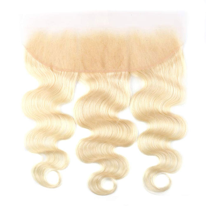 Honey Blonde 613 Color 13x4 Lace Frontal Pre Plucked Body Wave Virgin Human Hair