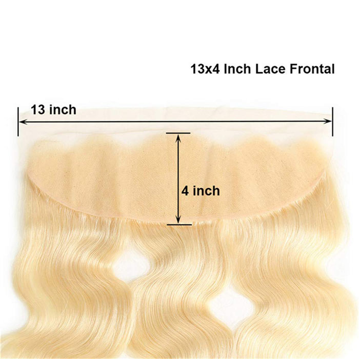 Honey Blonde 613 Color 13x4 Lace Frontal Pre Plucked Body Wave Virgin Human Hair