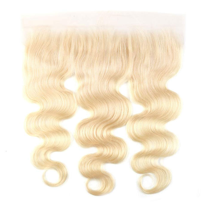 Honey Blonde 613 Color 13x4 Lace Frontal Pre Plucked Body Wave Virgin Human Hair