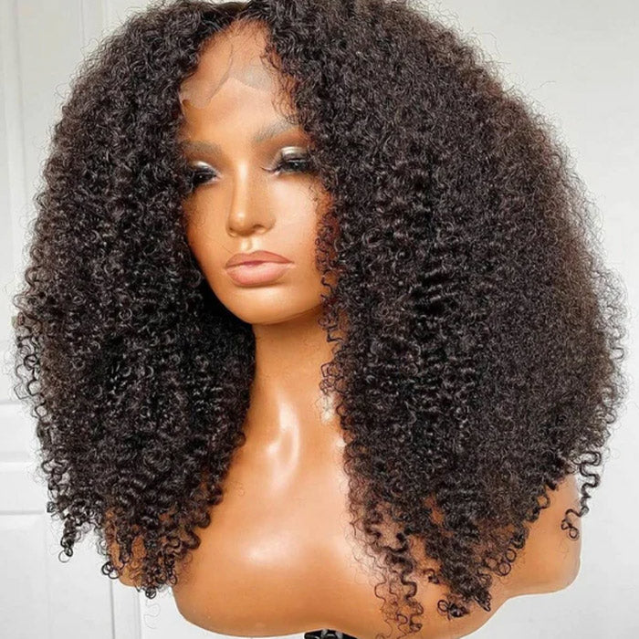 Kinky Curl Lace Closure Wig Pre Plucked Best Beauty Virgin Human Hair