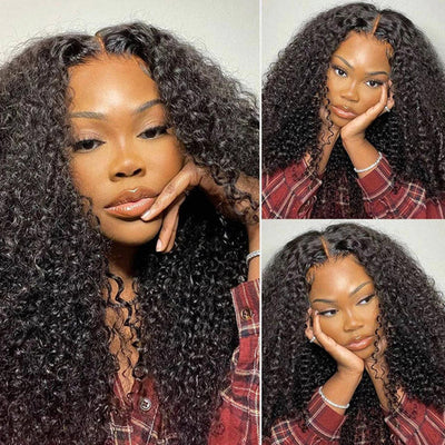 Kinky Curl Lace Closure Wig Pre Plucked Best Beauty Virgin Human Hair