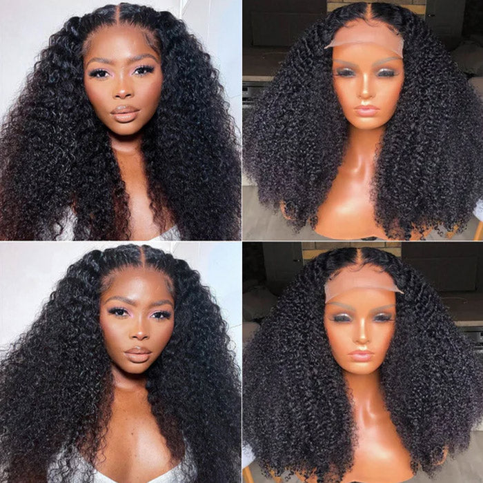 Kinky Curl Lace Closure Wig Pre Plucked Best Beauty Virgin Human Hair