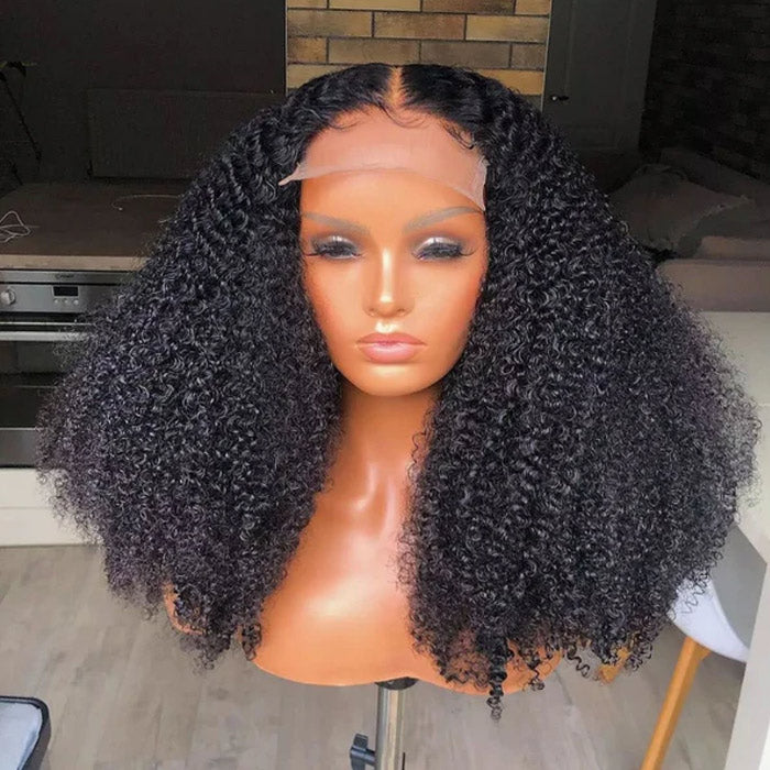 Kinky Curl Lace Closure Wig Pre Plucked Best Beauty Virgin Human Hair