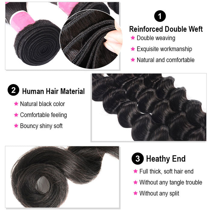 Loose Deep Wave Hair Weave 3 or 4 Bundles Deals Best Beauty Virgin Human Hair Extensions