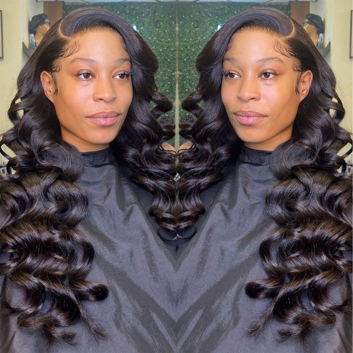 Transparent Lace Frontal Wig Loose Wave Virgin Human Hair 13x4 Lace Front Wigs Pre Plucked