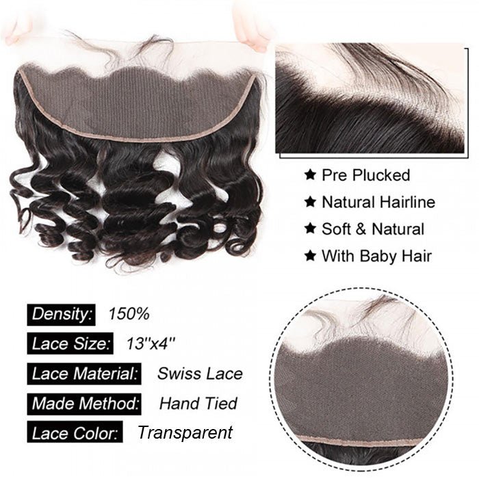 Loose Wave Transparent Lace Frontal Pre Plucked Best Beauty Virgin Human Hair