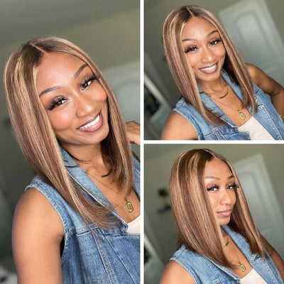 Ombre Highlight Transparent Lace Frontal Wig Best Beauty Hair