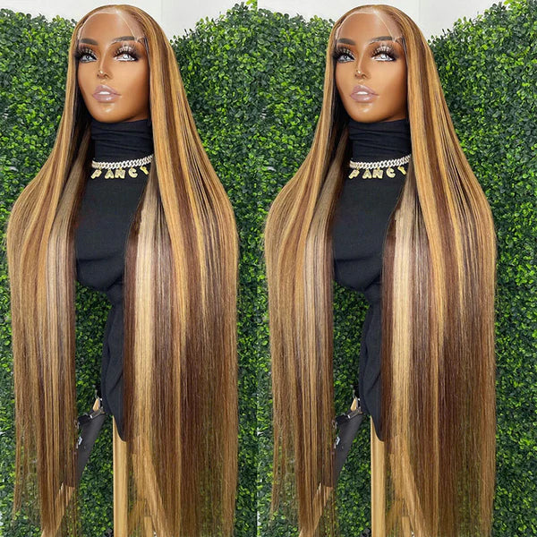 Ombre Highlight Transparent Lace Frontal Wig Best Beauty Hair