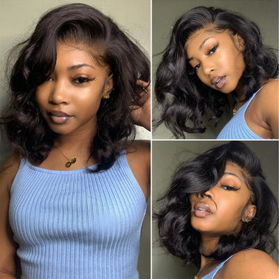 Short Bob Lace Front Wig Pre Plucked Body Wave Virgin Human Hair Best Beauty Hair