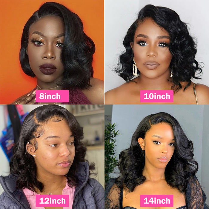 Short Bob Lace Front Wig Pre Plucked Body Wave Virgin Human Hair Best Beauty Hair