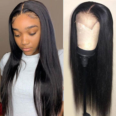 Silky Straight 5x5 HD Lace Closure Wig Pre Plucked 14" to 32 Inches Virgin Human Hair Wigs