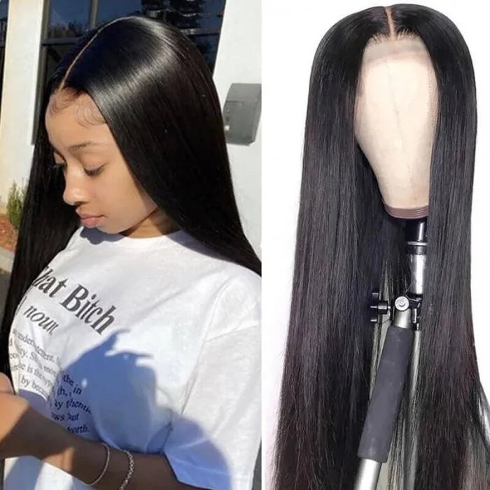 Silky Straight 5x5 HD Lace Closure Wig Pre Plucked 14" to 32 Inches Virgin Human Hair Wigs