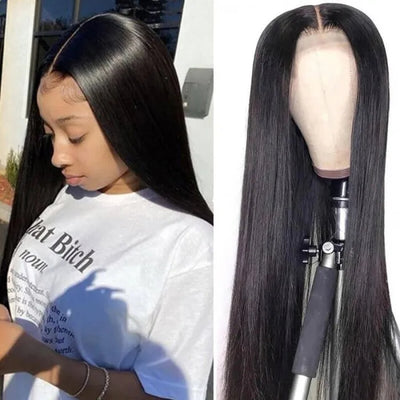 Silky Straight 5x5 HD Lace Closure Wig Pre Plucked 14" to 32 Inches Virgin Human Hair Wigs