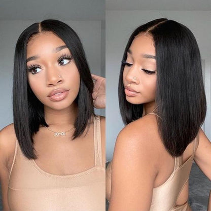 Straight Short Bob Wig with Baby Hair 4x4 Lace Closure Wigs Pre-Plucked For Women