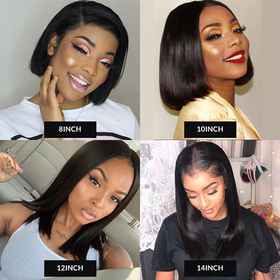 Straight Short Bob Wig with Baby Hair 4x4 Lace Closure Wigs Pre-Plucked For Women