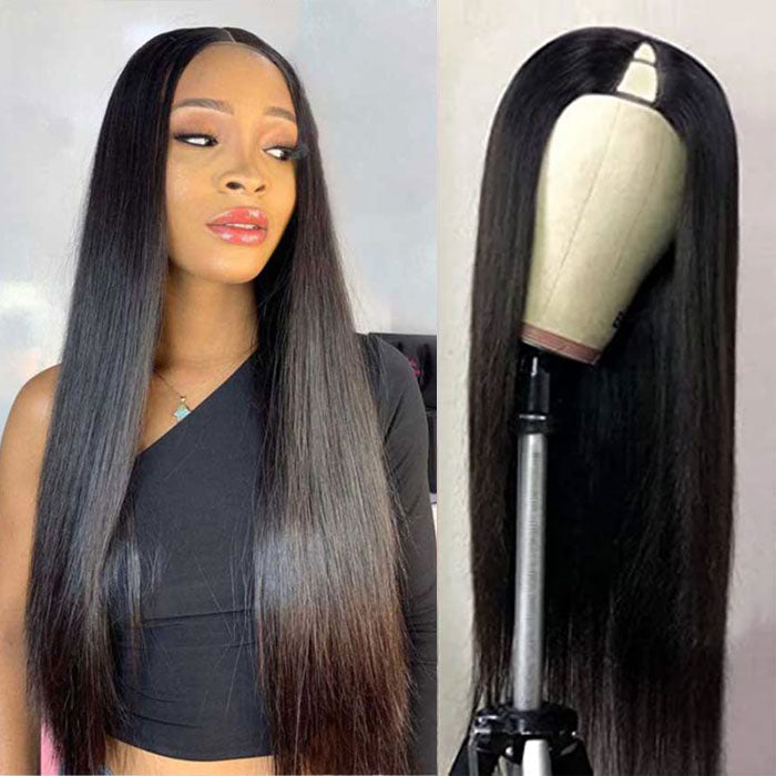 V Part Wig Human Hair Minimal Leave Out U Part Wig Best Beauty Hair