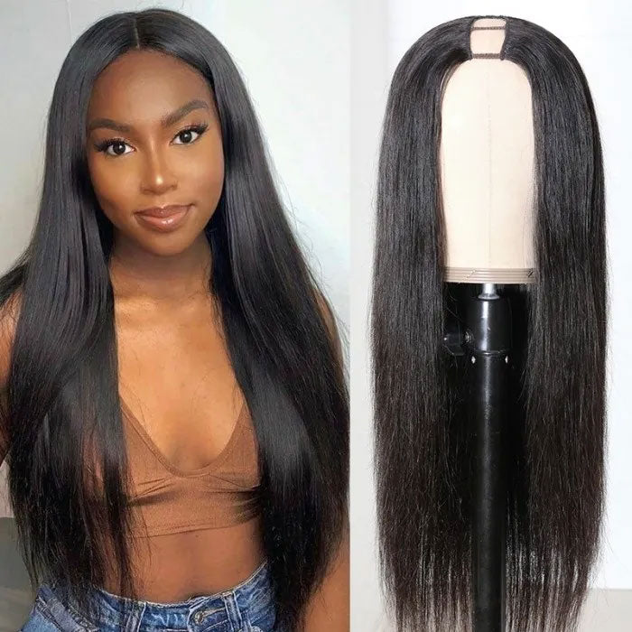 V Part Wig Human Hair Minimal Leave Out U Part Wig Best Beauty Hair