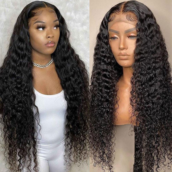 Water Wave 5x5 HD Lace Closure Wig Pre Plucked Human Hair Lace Wigs for Women 14"-32"