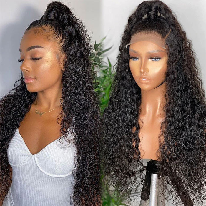 Water Wave 5x5 HD Lace Closure Wig Pre Plucked Human Hair Lace Wigs for Women 14"-32"