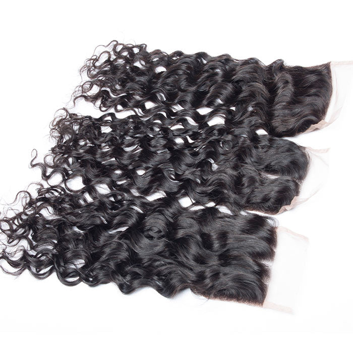 Water Wave Lace Closure Virgin Human Hair 4x4 5x5 6x6 Transparent Lace Melt Skin Well