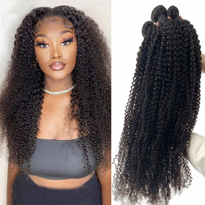 Kinky Curly Human Hair Weave 1/3/4 Bundles Deals Virgin Hair Extensions